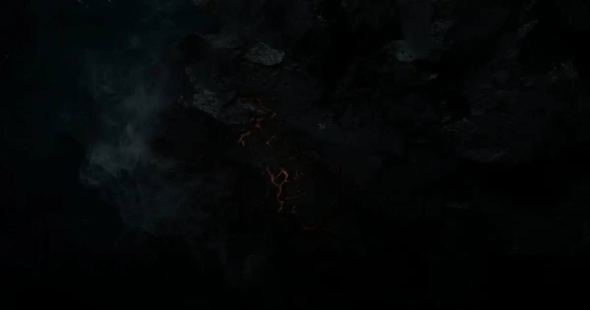 Glowing cracks and drifting steam across dark forged rock, like the onboarding and reporting gaps a wealth management client portal closes