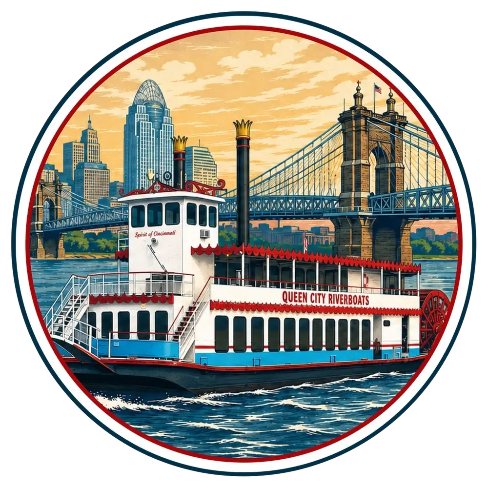 The Queen City Riverboats badge