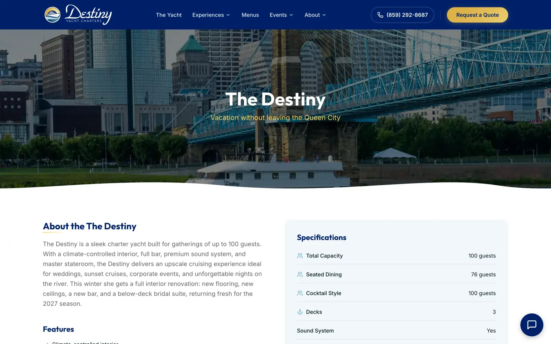 Destiny Yacht Charters The yacht page