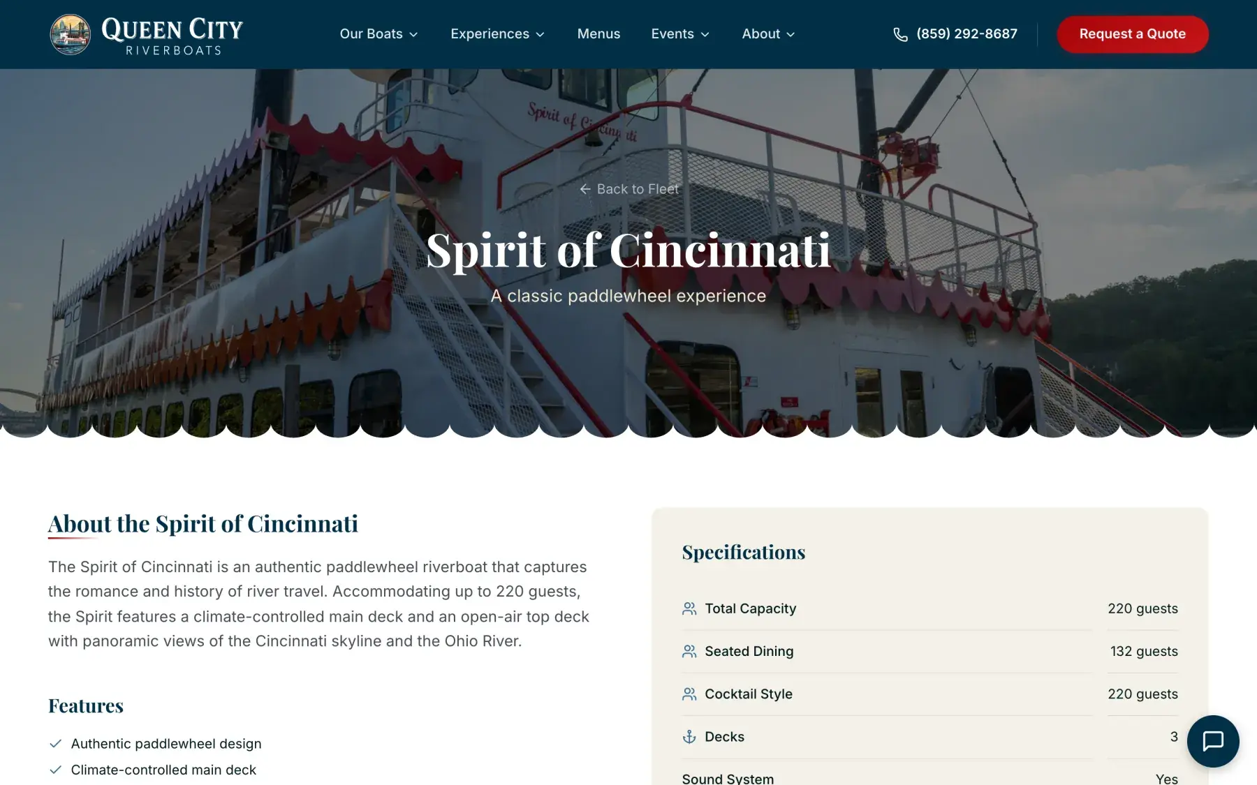 Queen City Riverboats The Spirit of Cincinnati page